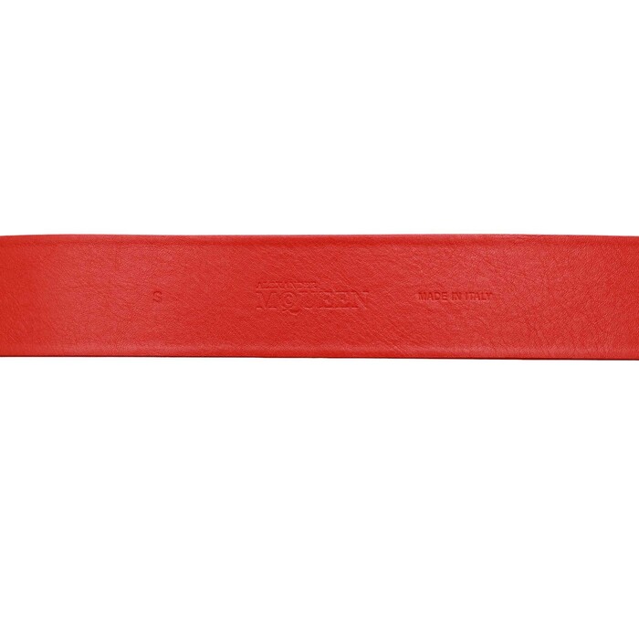 Alexander McQueen Red Leather Snap Button Women's Waist BELT Size S