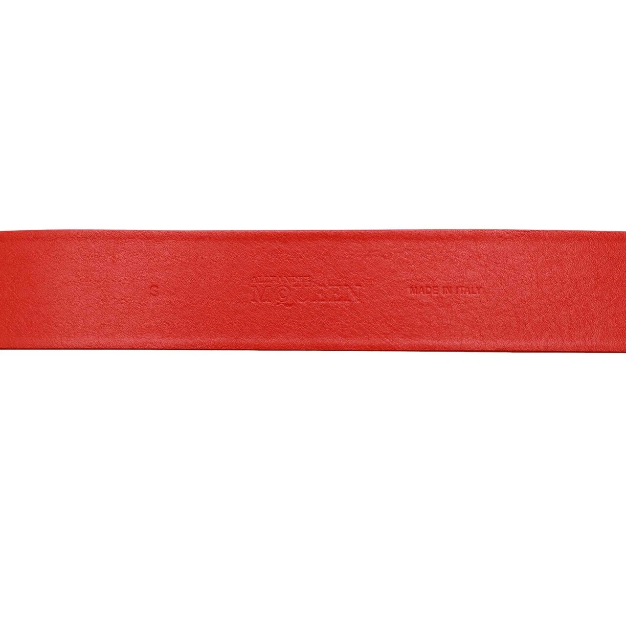 Alexander McQueen Red Leather Snap Button Women's Waist BELT