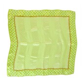 Echo Green Polka Dots Square 100% Silk Scarf Foulard Wrap