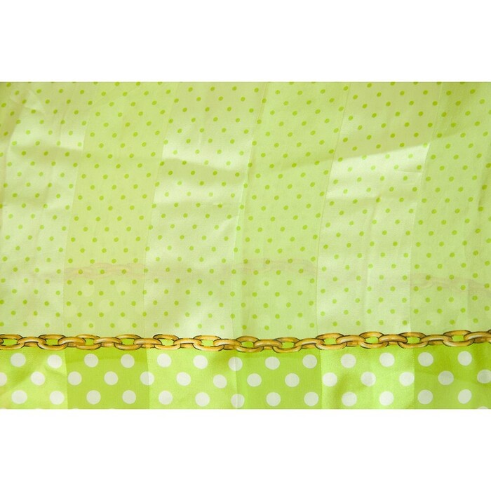 Echo Green Polka Dots Square 100% Silk Scarf Foulard Wrap