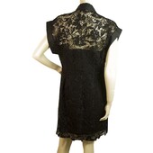 Twenty 29 Mini Black Lace w. Snap Buttons Sleeveless Mini Dress Size S