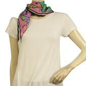 Dsquared 2 Multicolor Square Silk Scarf Jeweled Bugs colorful print
