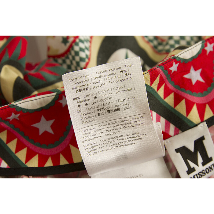 Missoni Multicolor Pattern Red Waves Cotton Blend Summer Trousers Pants Size 40