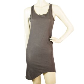 Rundholz Gray Bodycon Asymmetrical Length Cotton Sleeveless Tank Mini Dress sz S