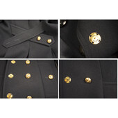 Louis Vuitton dark blue wool angora blend classic coat with gold buttons sz 38