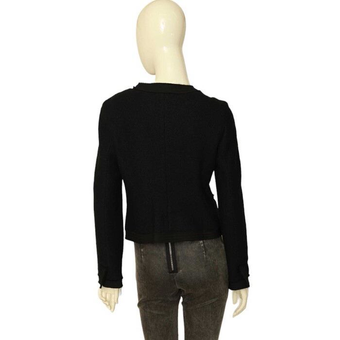 Michael Michael Kors Black Woolen Collarless Bolero Fashion Jacket size 4