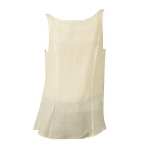 Dondup White Silk Blend Sleeveless Tie Back Tank Blouse Top size 40