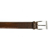 JOOP! Brown Croco Embossed Men's Leather Belt w. Silver Tone Buckle size 95