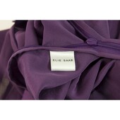 Elie Saab New Purple Silk Ruffled Knee Length Cocktail Evening dress sz 44