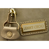 Jimmy Choo Martha Clutch in Suede Leather in iridescent beige