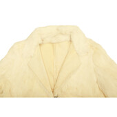 TWICE by Tittaporta white rabbit fur long length style fur jacket coat size 44