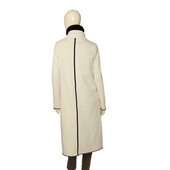 Lotus Eaters White w.Black Trim Cotton Polyester Long Coat Jacket size S