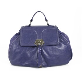 Francesco Biasia Blue Leather Top Handle Crossbody Shoulder Bag Handbag