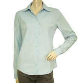 Michael Kors Light Blue Collared Button Down Front Shirt Top size S