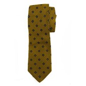 Les Copains 100% Silk Gold Blue Classic Men's Neck Tie Necktie