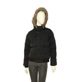 Burberry Black Puffer Removable Hood with Fur Trim Jacket size 14Y XS 164cm tall