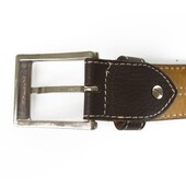 Paul & Shark Brown Men's Leather Belt w. Contrast White Stitching