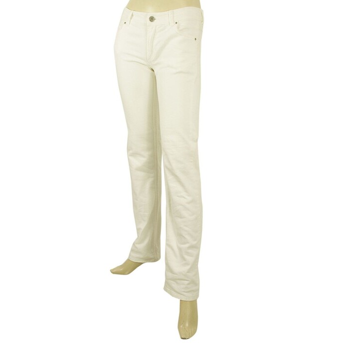 Kiton White Pants Classic Cigarette Baumwalle Cotton Trousers - sz 40