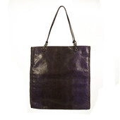 PRADA mini handbag tote bag in lizard embossed purple leather with double handles