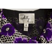 Milly of New York Pansies Purple Silk Floral Sleeveless Cami Top - Sz 4