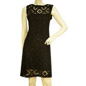 Philosophy di Alberta Ferretti Black Woolen Lace Tank Sleeveless Mini dress 40