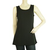 Black Label Black A- Line Long Blouse Tank Sleeveless Top Size S