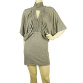 Sass & Bide Light Gray Woolen Mini Dress Sz 40 Eur w. Dolman Sleeves US 4