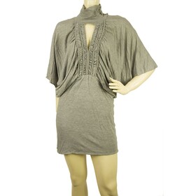 Sass &amp; Bide Light Gray Woolen Mini Dress Sz 40 Eur w. Dolman Sleeves US 4