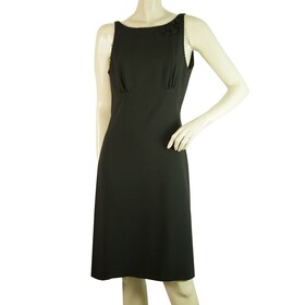 Moschino Cheap &amp; Chic Black Knee Length Sleeveless Woolen Dress Sz 40