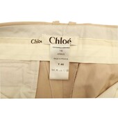 Chloe Beige Linen Blend Bermuda Shorts Trousers Pants size 40