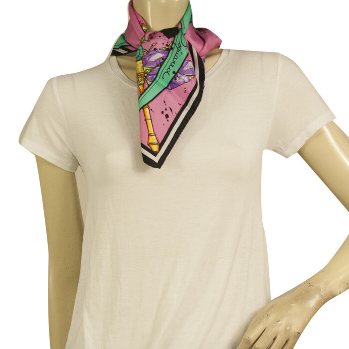 Dsquared 2 Multicolor Square Silk Scarf Jeweled Bugs colorful print