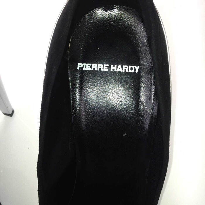 Pierre Hardy Twotone Black Suede and Silver Leather Stiletto Pumps  41