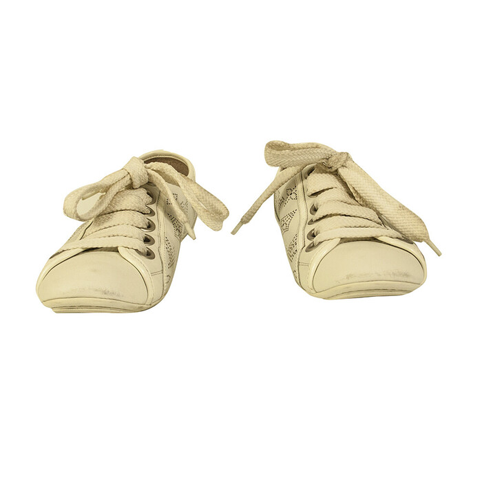 Louis Vuitton Mahina Leather Trainer Sneakers Ivory off White sz 37,5