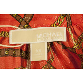 Michael by Michael Kors Orange Glittery Halter Neck Chain Logo Top size XS