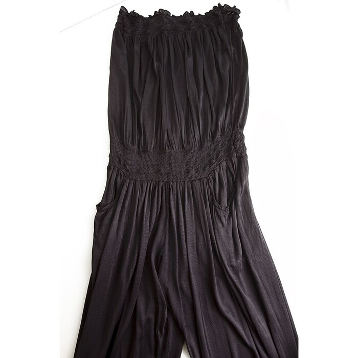 Purple Women’s Semi Sheer Silky Strapless Overall Jumpsuit