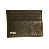 Gianfranco Ferre Black Grained Leather New Unisex Men Card Case Pocket Wallet