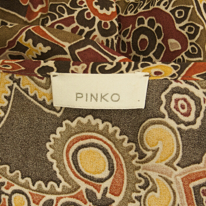 PINKO Paisley Printed Multicolored Viscose Longsleeve V neck Dress- Sz 42