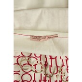 Juicy Couture White Red Logo Long T- shirt Top Blouse Sz S Small