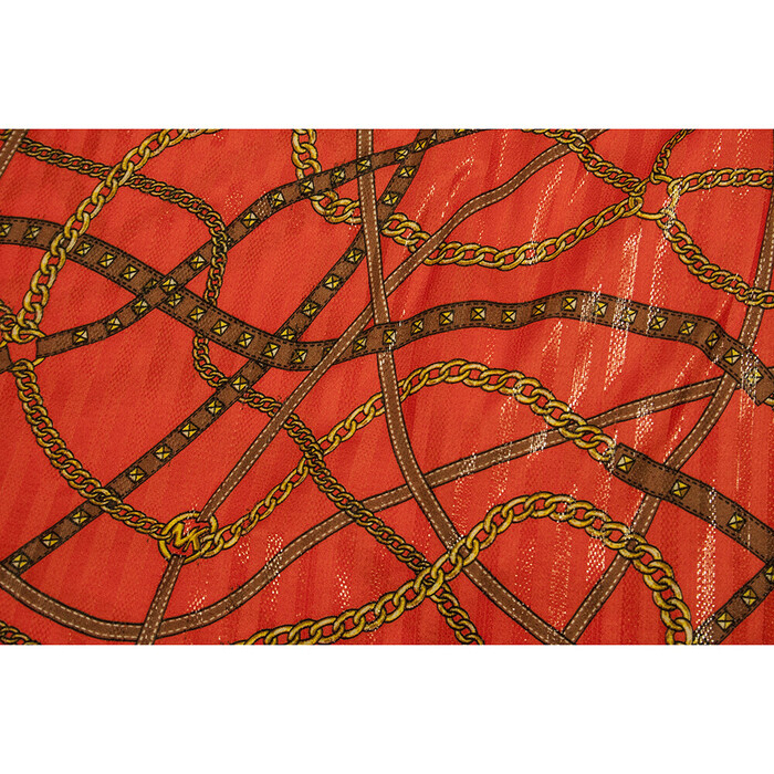 Michael by Michael Kors Orange Glittery Halter Neck Chain Logo Top size XS