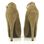 Authentic Giuseppe Zanotti Taupe Suede Leather Platform Pumps 37,5 Ankle closure