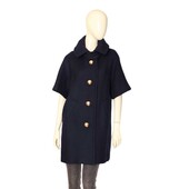 Milly of New York Blue Retro Style Gold Buttons Classy Short Sleeves Coat size 4