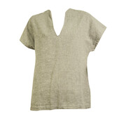 Philosophy Gray Cotton Linen Tunic Top Blouse - Size S