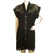 Twenty 29 Mini Black Lace w. Snap Buttons Sleeveless Mini Dress Size S