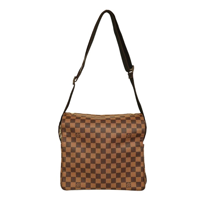 Louis Vuitton Naviglio Ebene Damier Canvas Unisex Messenger Top Flap Zipper Bag