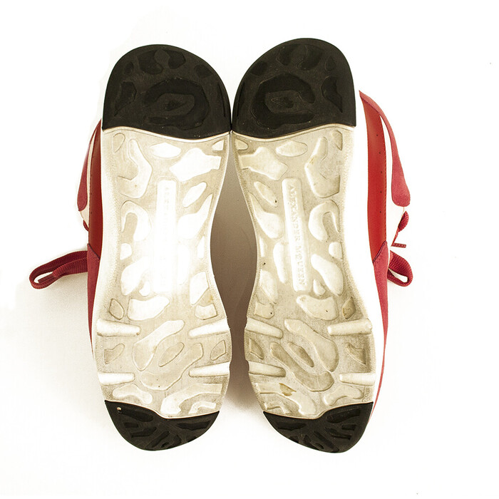 ALEXANDER MCQUEEN Oversized Runner Low-Top Sneakers JOEY Red & baby pink size 37,5