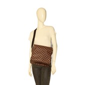 Louis Vuitton Naviglio Ebene Damier Canvas Unisex Messenger Top Flap Zipper Bag