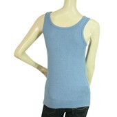 DSquared2 D2 Blue Womans Sleeveless Tank Heart Logo Charm Top - Size S