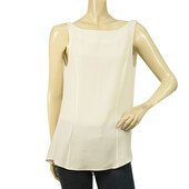 Dondup White Silk Blend Sleeveless Tie Back Tank Blouse Top size 40