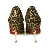 Christian Louboutin Leopard Print Yoyospina 100 Giaguaro Pumps heels peep toes