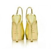 NEW Yves Saint Laurent YSL Tribute TRIBTOO gold leather Slingback Heels 40